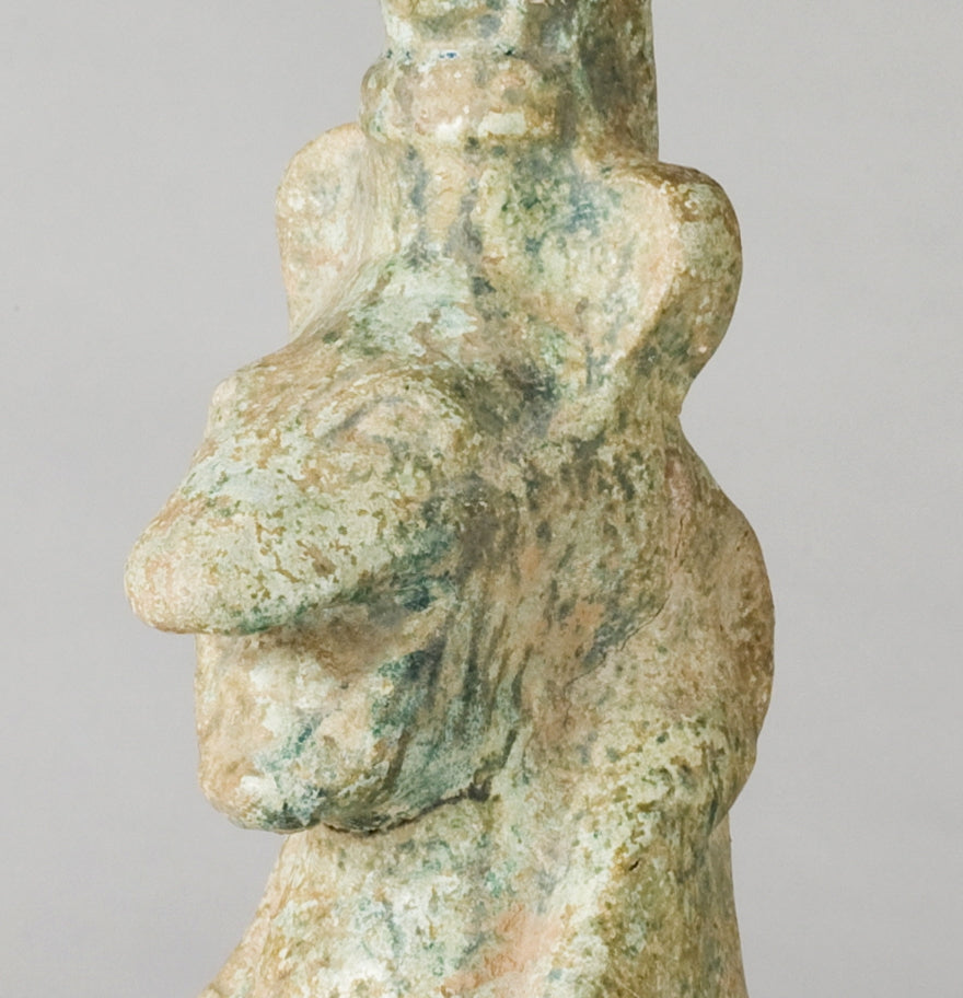 Green-glazed pottery lampstand, Han Dynasty