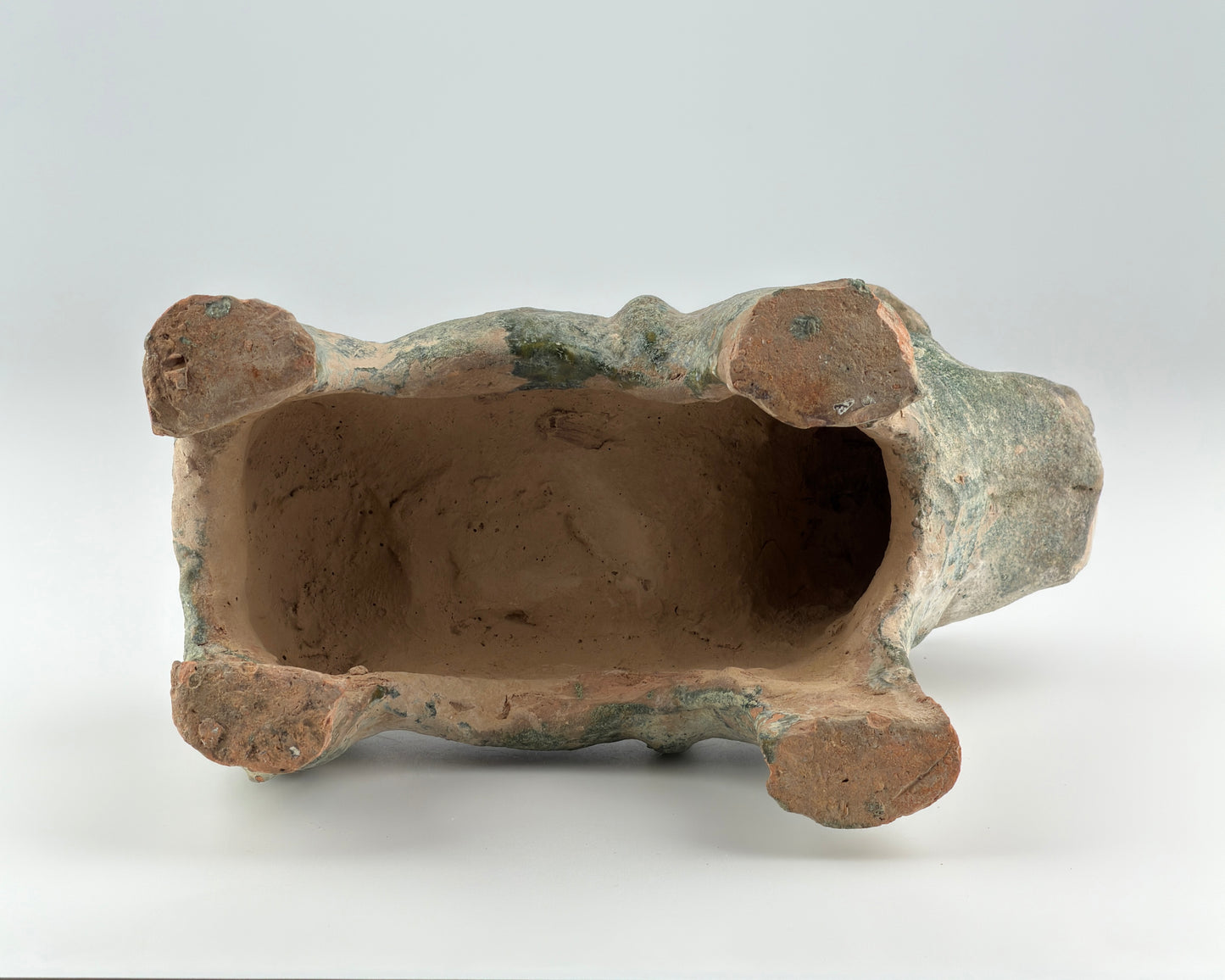 Green Glazed Red Pottery Figure of Dog, Han dynasty (206 BC-220 AD)