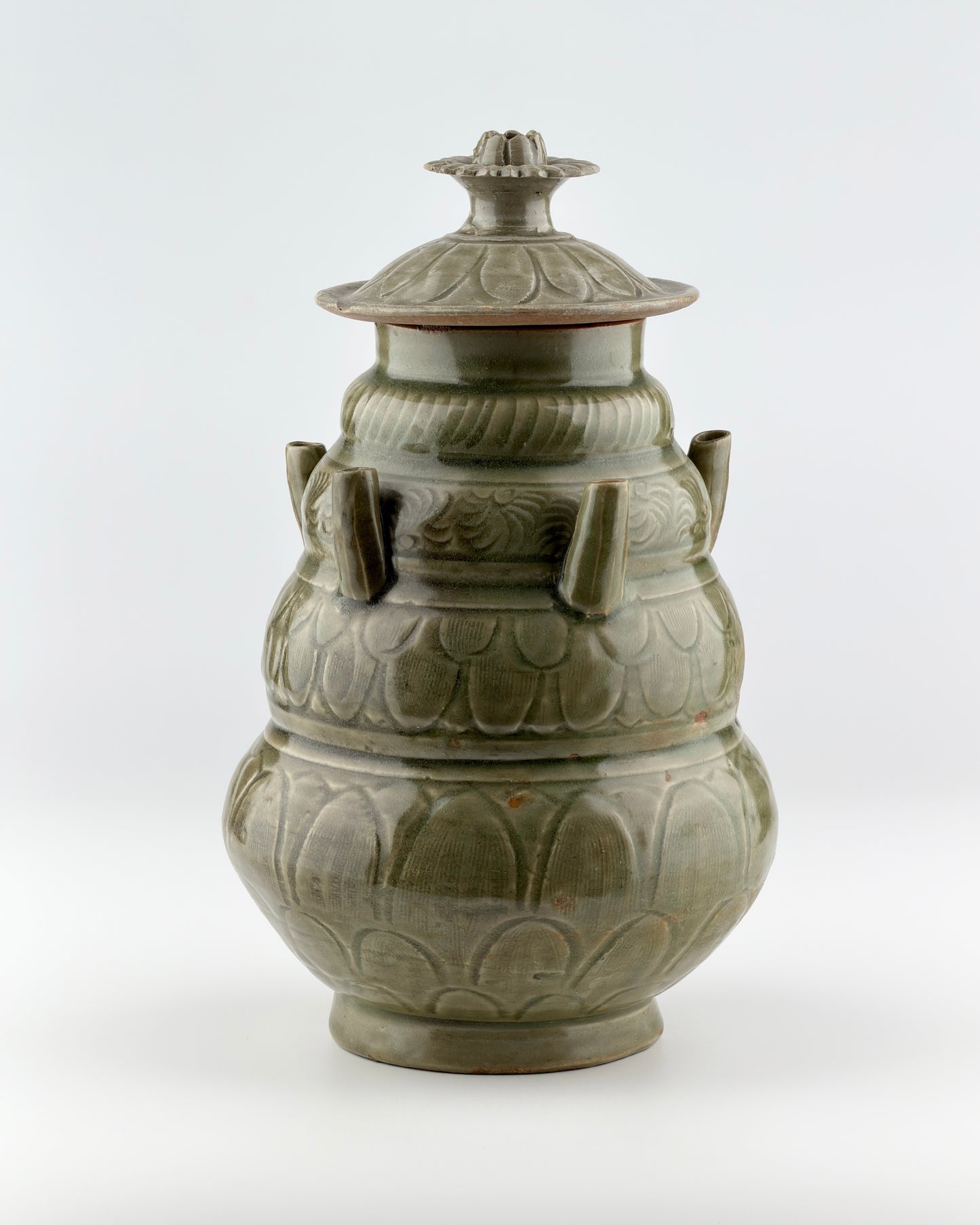 A Longquan Celadon Five-spouted Jar, Sui-Song Dynasty