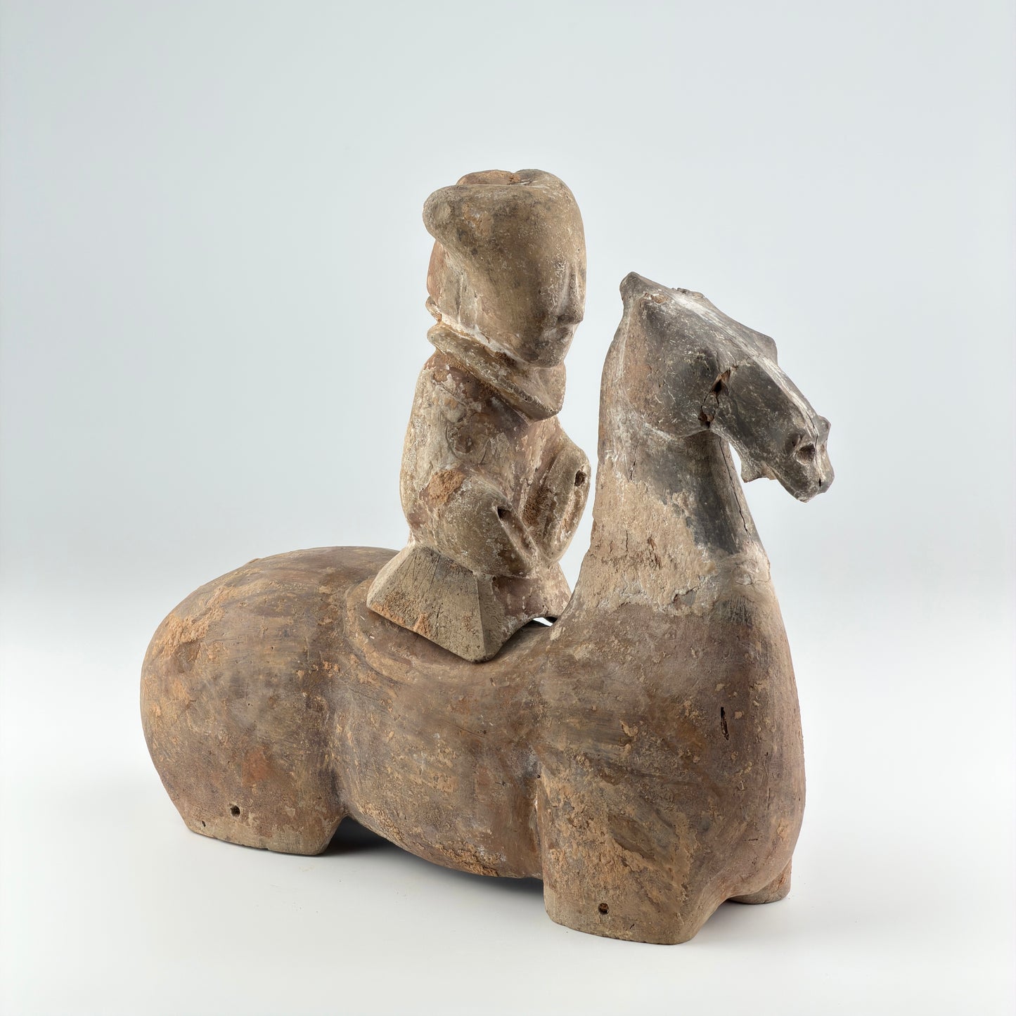 Pottery Figure of a Mounted Soldier and Horse