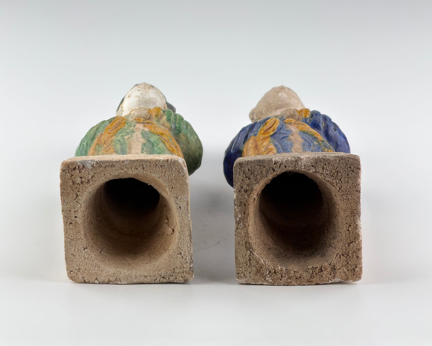 Two Glazed Court Attendants, Ming Period (1368-1644)