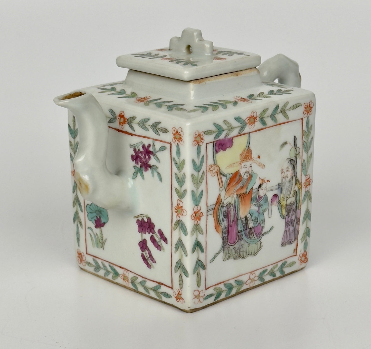 Famille Rose Teapot Jar, Late Qing Period