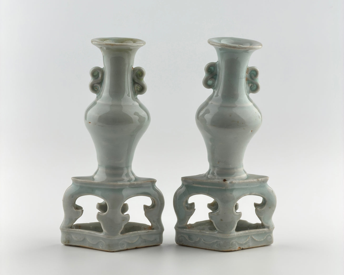 Pair of Qingbai Incense Stands, Song-Yuan Dynasty