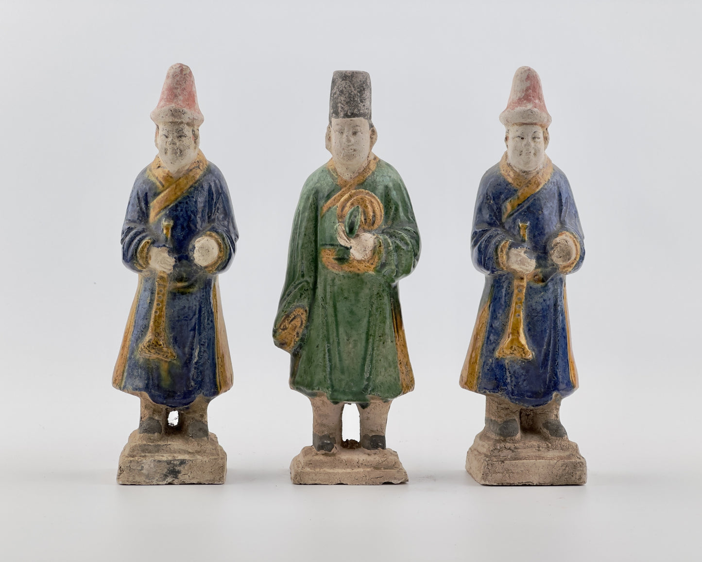 Three Glazed Figures of Musicians, Ming Period (1368-1644)