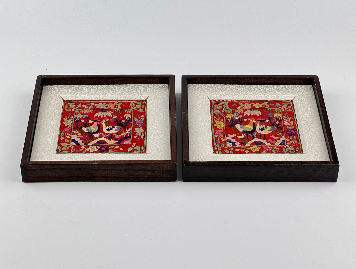 Pair of Korean Traditional Embroidered Pillowcase Frames