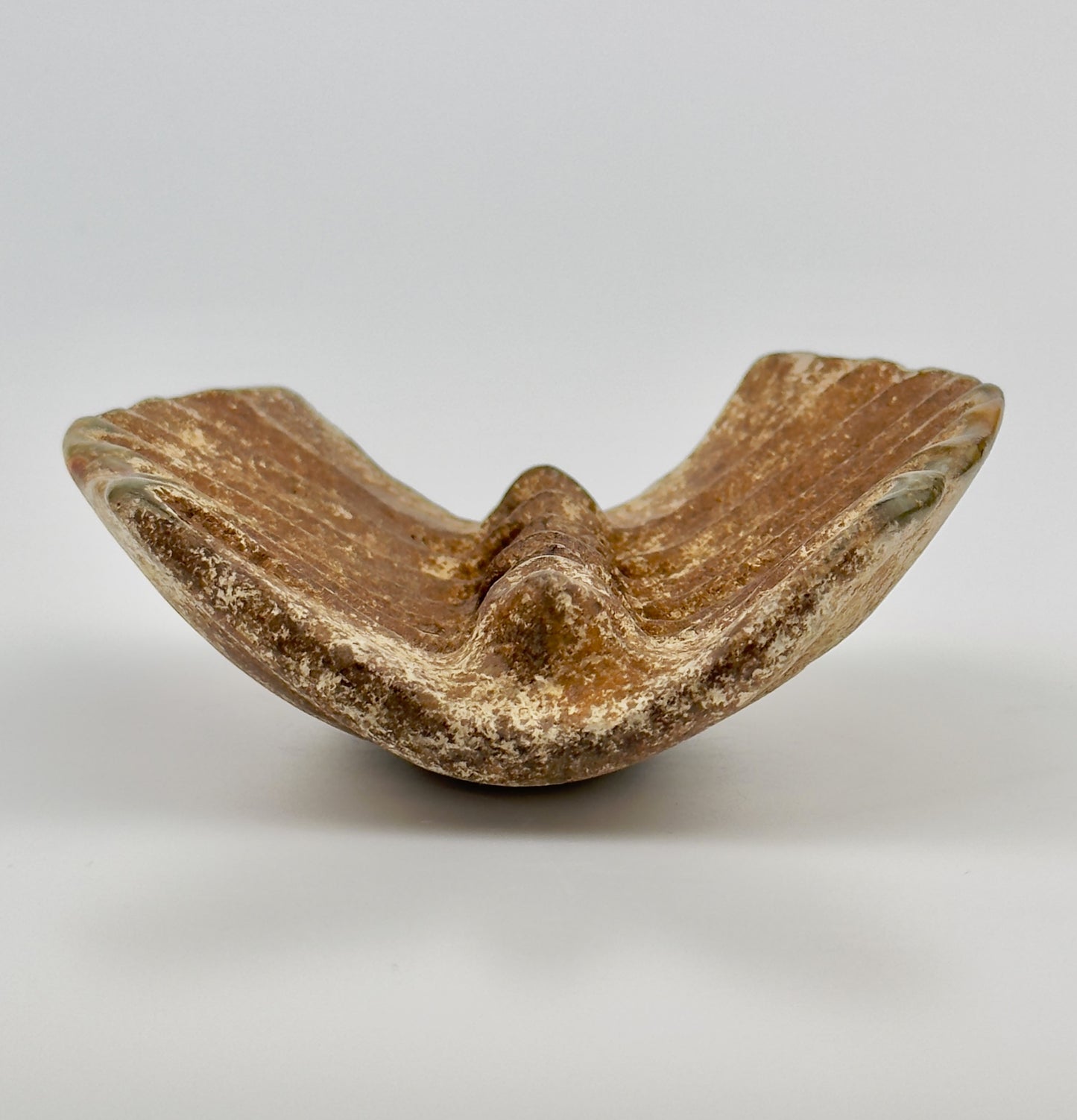 Very Rare Calcified Jade Carving of 'Tortoise Shell' presumably Neolithic Period, Hongshan Culture