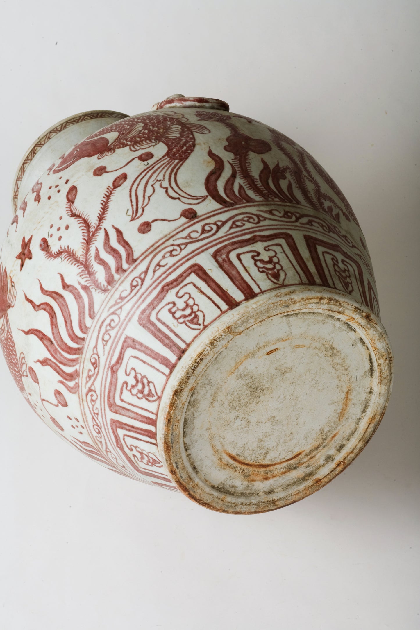 Large Ming Style Red-glazed Jar, Qing Dynasty