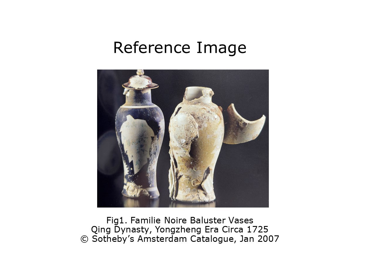 Rare Famille Noire Vases from Ca Mau Ship, Qing Dynasty, Yongzheng Era
