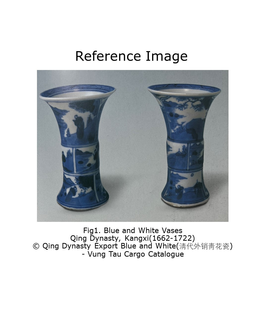ANCIENT GU SHAPE BLUE AND WHITE VASE, QING DYNASTY, KANGXI ERA, CIRCA 1690