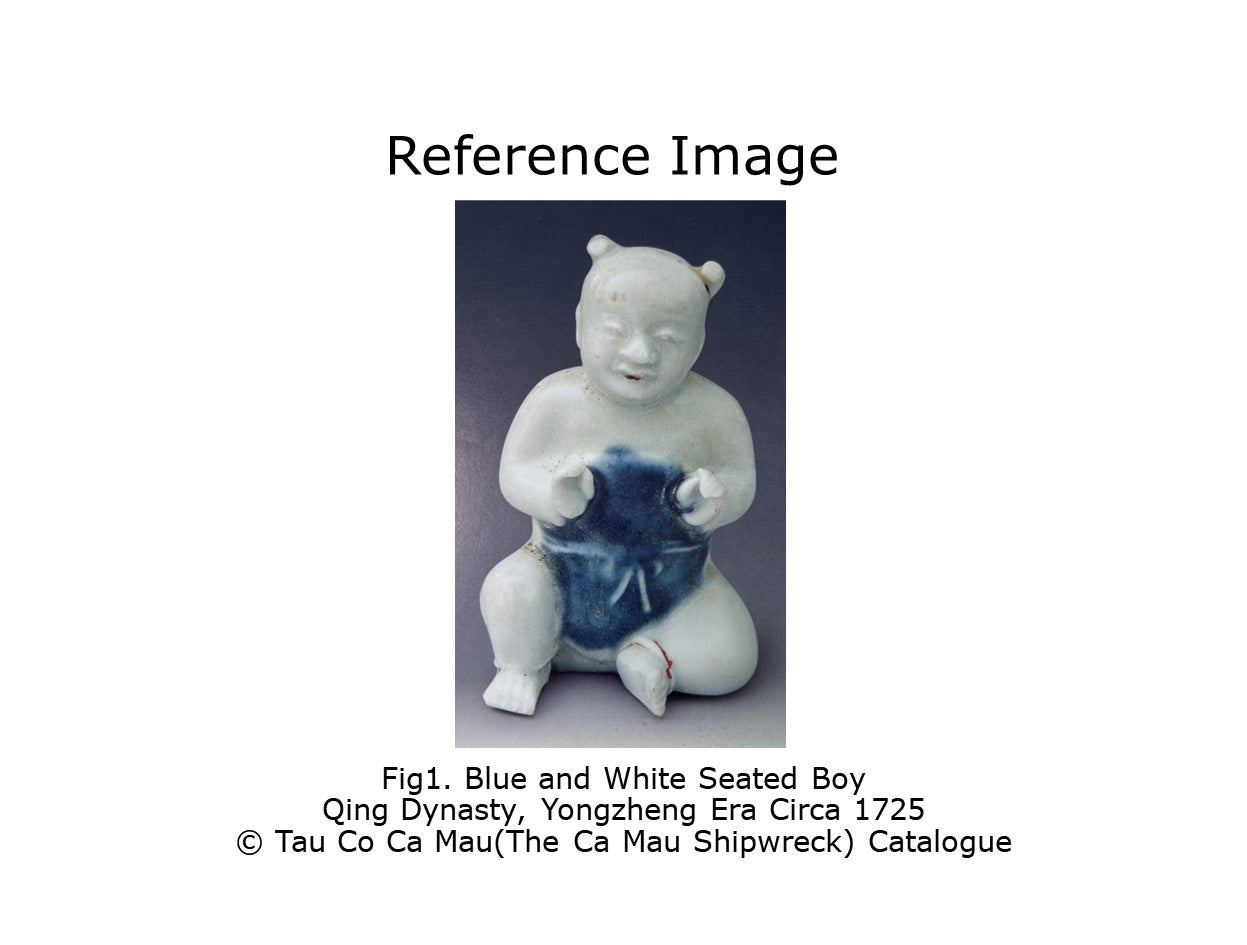 Two Miniature Figurine Of Seated Boys, Circa 1725, Qing Dynasty, Yongzheng Reign