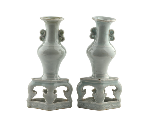 Pair of Qingbai Incense Stands, Song-Yuan Dynasty