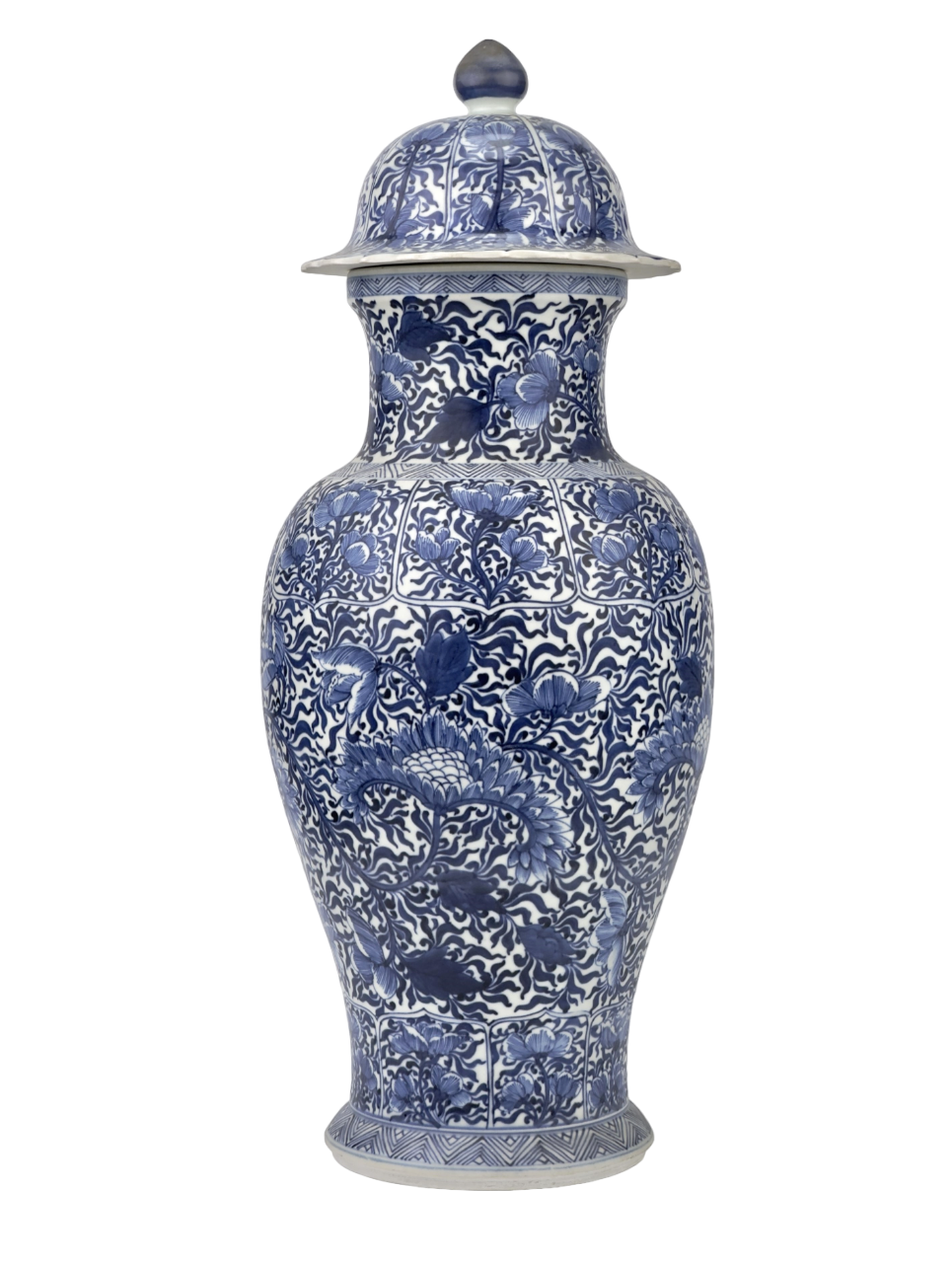 LARGE RARE BLUE AND WHITE BALUSTER VASE, QING DYNASTY, KANGXI, CIRCA 1690