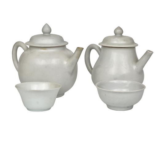 WHITE WITH OVERGLAZE ENAMEL TEA SET CIRCA 1725, QING DYNASTY, YONGZHENG REIGN