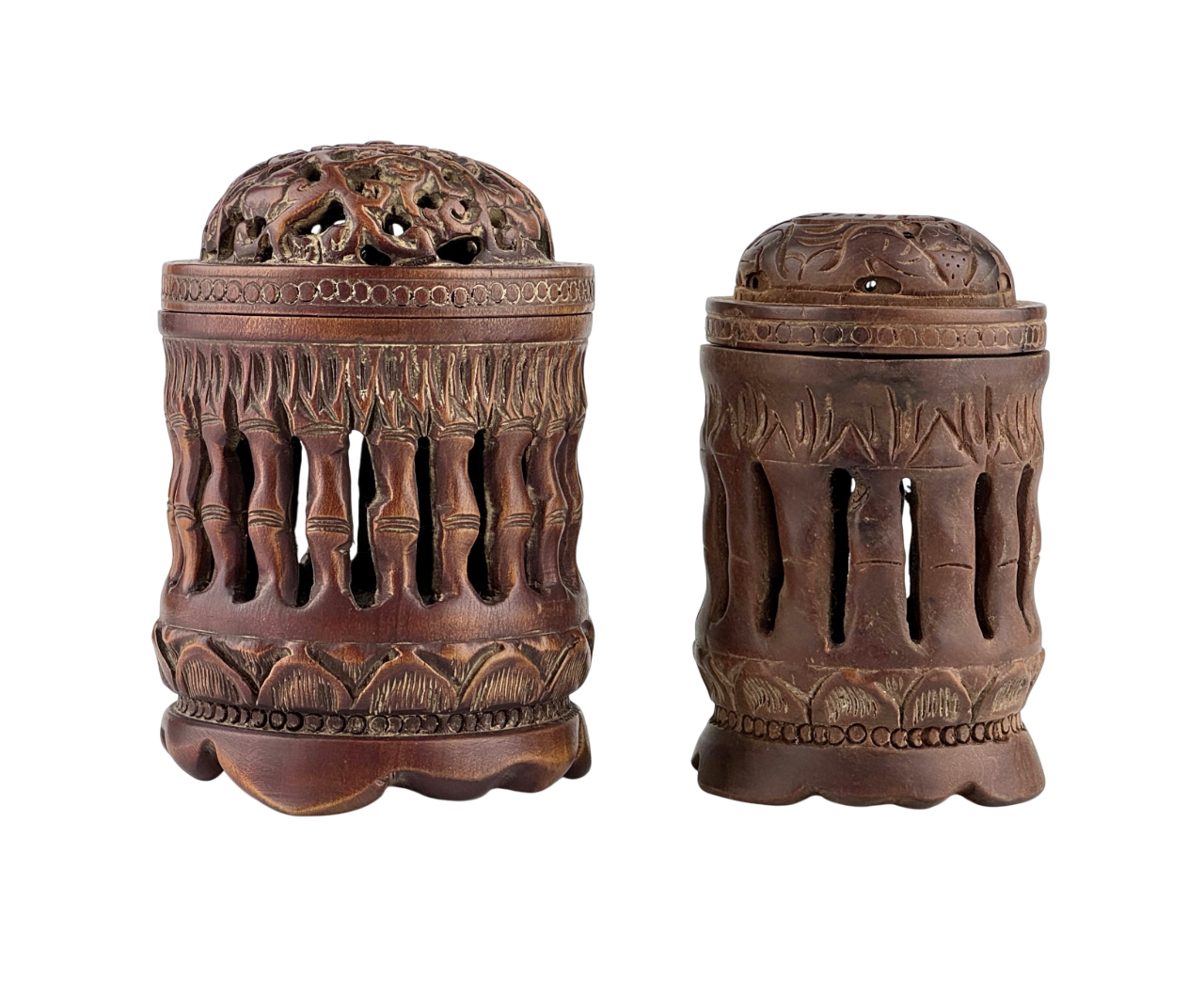 Carved Bamboo Incense Burners, Late Qing to Republic period