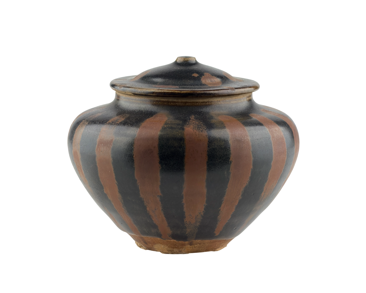 Russet-Splashed Blackish-Brown-Glazed Jar, Song Dynasty