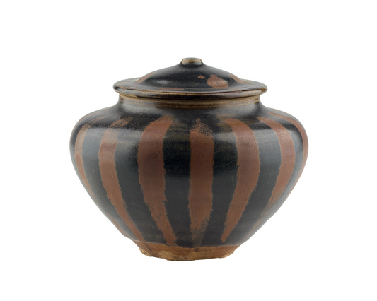 Russet-Splashed Blackish-Brown-Glazed Jar, Song Dynasty