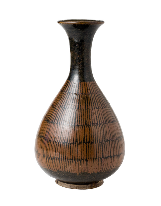 BLACK-GLAZED RUSSET-PAINTED BOTTLE VASE, NORTHERN SONG-JIN DYNASTY