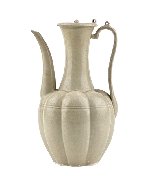 RARE CREAM-GLAZED DING YAO EWER AND COVER, NORTHERN SONG DYNASTY (960–1127)