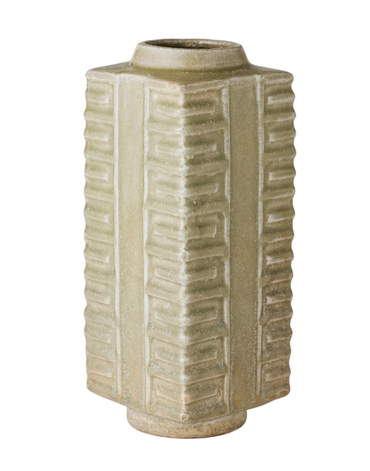 A Rare Yue Celadon Cong-Shaped Vase, Western Jin Dynasty(3-5th C)