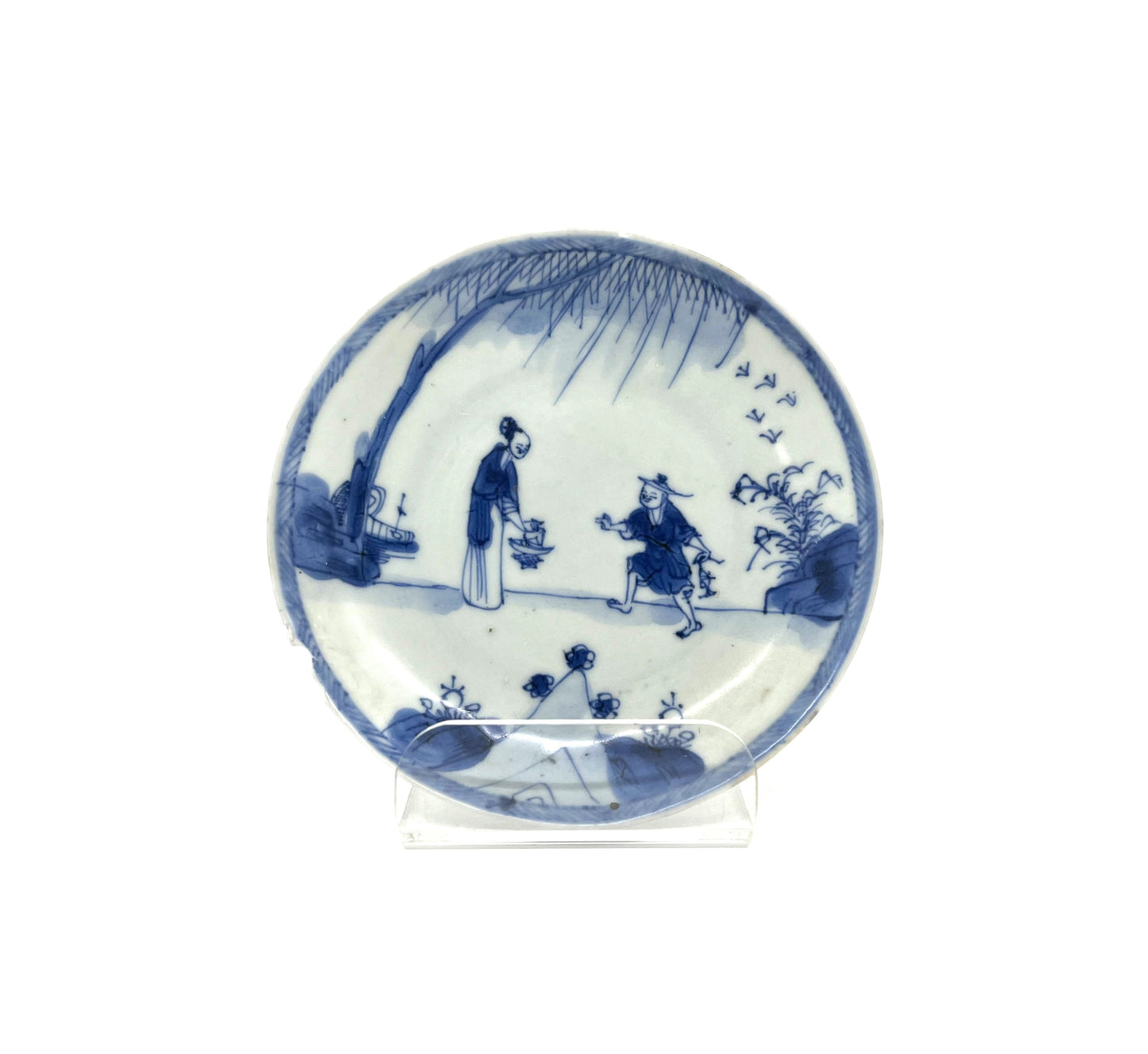 FISH TRADE BLUE AND WHITE SAUCER CIRCA 1725, QING DYNASTY, YONGZHENG REIGN