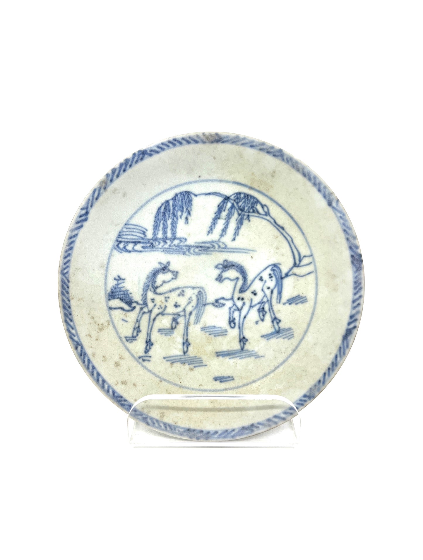 SPOTTED HORSES PATTERN SAUCER CIRCA 1725, QING DYNASTY, YONGZHENG REIGN