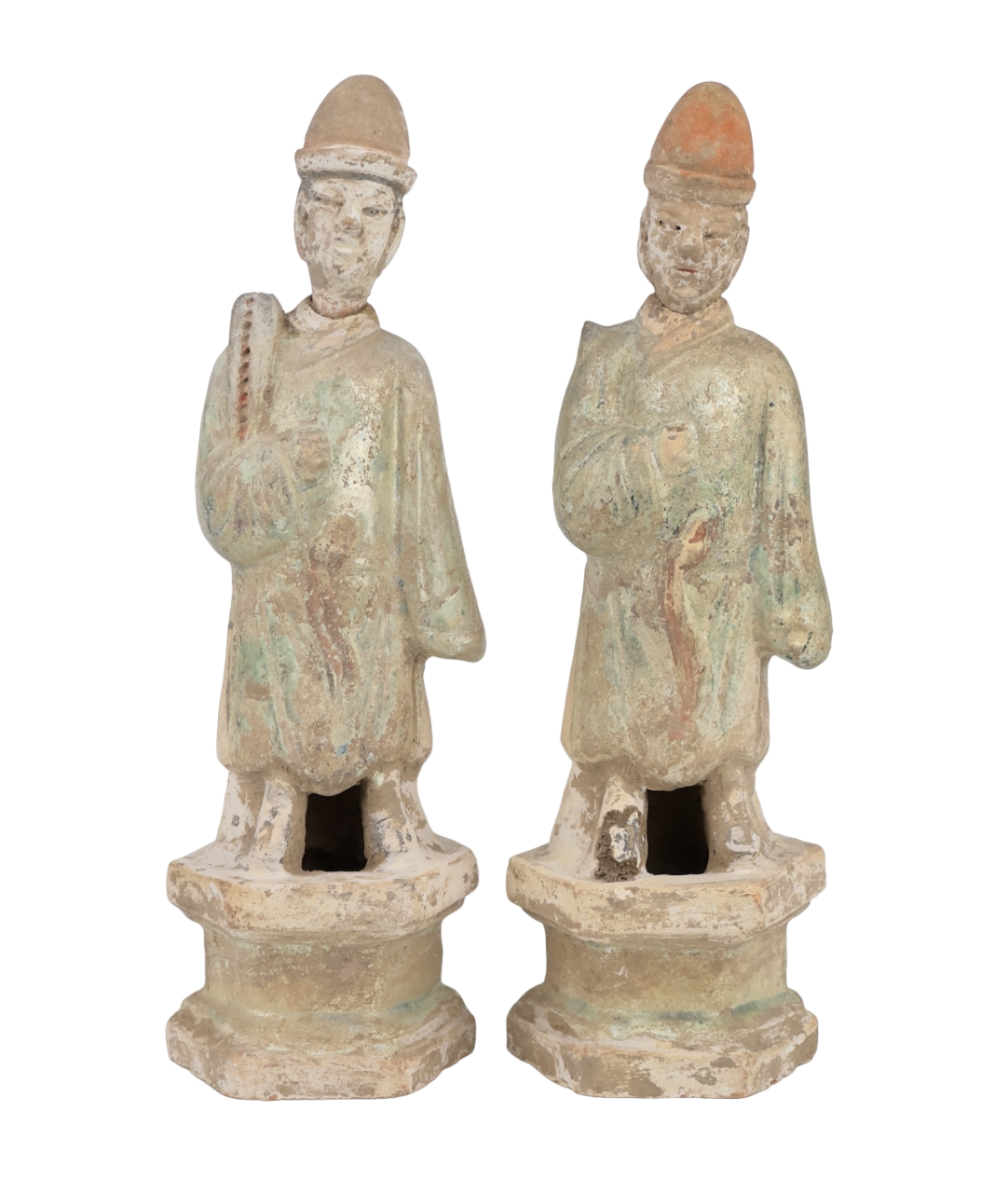 Standing Green Glazed Pottery Attendant Figure