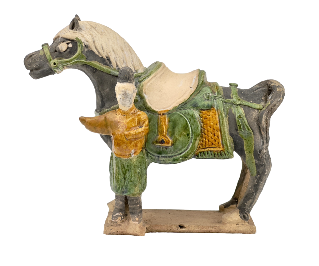 Green-Glazed Horse and Rider, Ming period(15-16th Century)