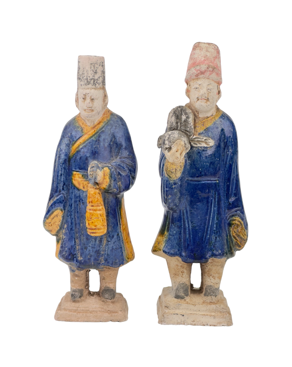 Two blue-glazed figures, Ming Period (1368-1644)