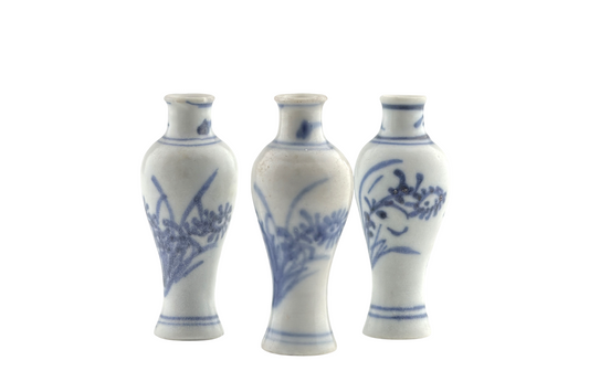 Three Blue and White Miniature Vases, C 1725, Qing Dynasty, Yongzheng Era