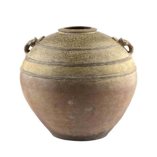 Large Yue Globular Stoneware Jar, Han Dynasty-Three Kingdoms