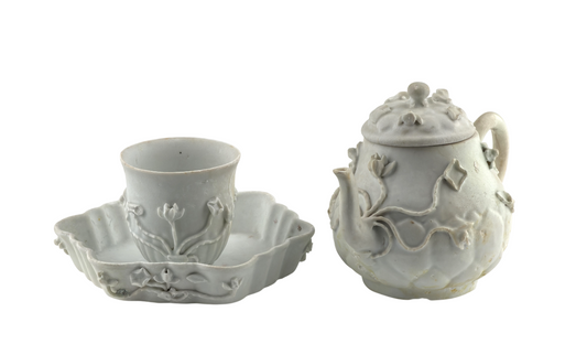 White with Overglaze Enamel Tea Set Circa 1725, Qing Dynasty, Yongzheng Reign