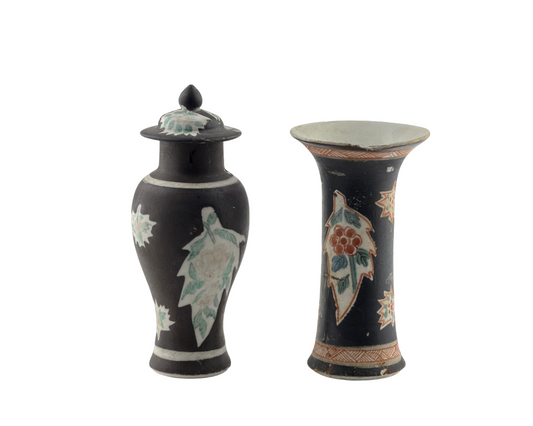 Rare Famille Noire Vases from Ca Mau Ship, Qing Dynasty, Yongzheng Era