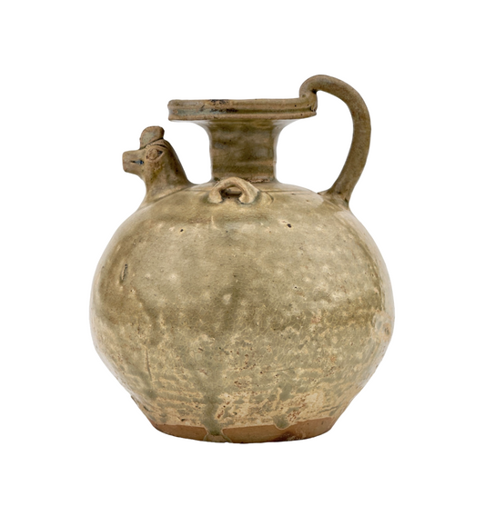 A RARE YUE CELADON CHICKEN-HEAD EWER, JIN-SOUTHERN DYNASTY