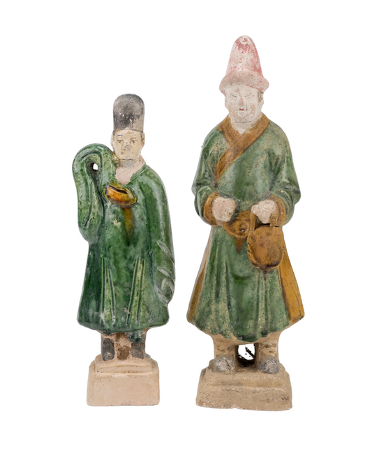 Two green glazed figures, Ming Period (1368-1644)