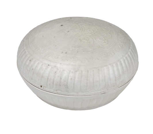 Large White-glazed Circular Box and Cover, Qing Dynasty, Kangxi Era, Circa 1690