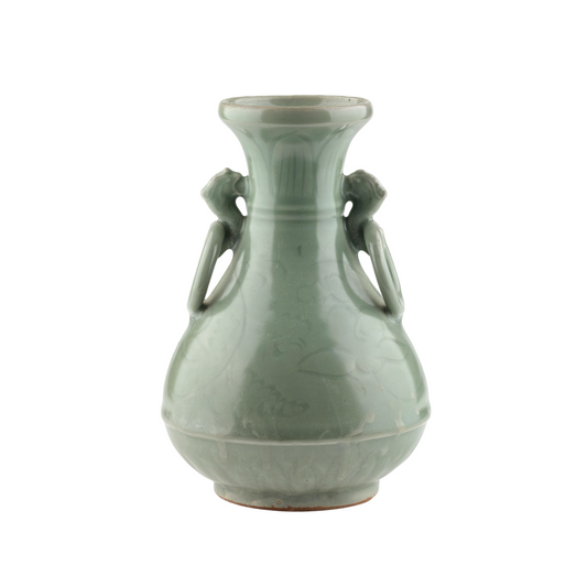 Carved Longquan Celadon Vase, Yuan-Ming Dynasty