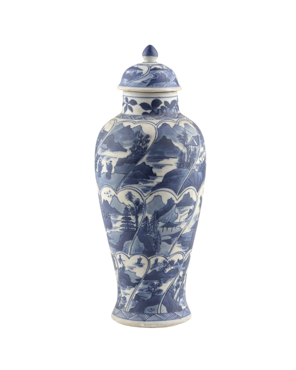 BALUSTER BLUE AND WHITE  VASE, QING DYNASTY, KANGXI ERA, CIRCA 1690