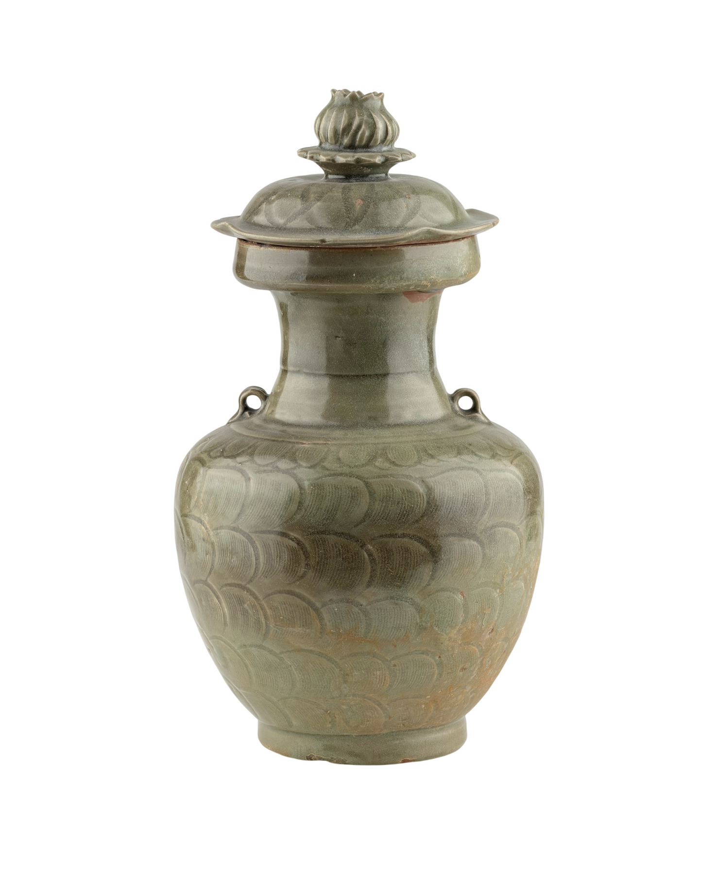 Celadon jar with carved lotus petal design, Song Dynasty