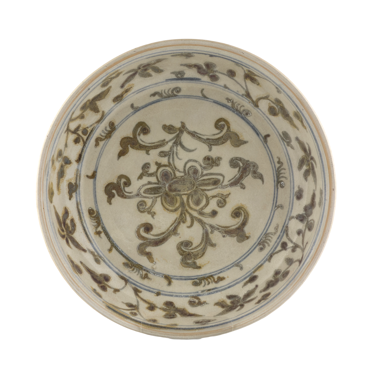 Rare Annamese Brown Dish Circa 15th Century, Le Dynasty