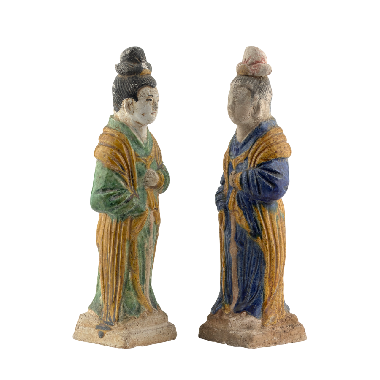 Two Glazed Court Attendants, Ming Period (1368-1644)