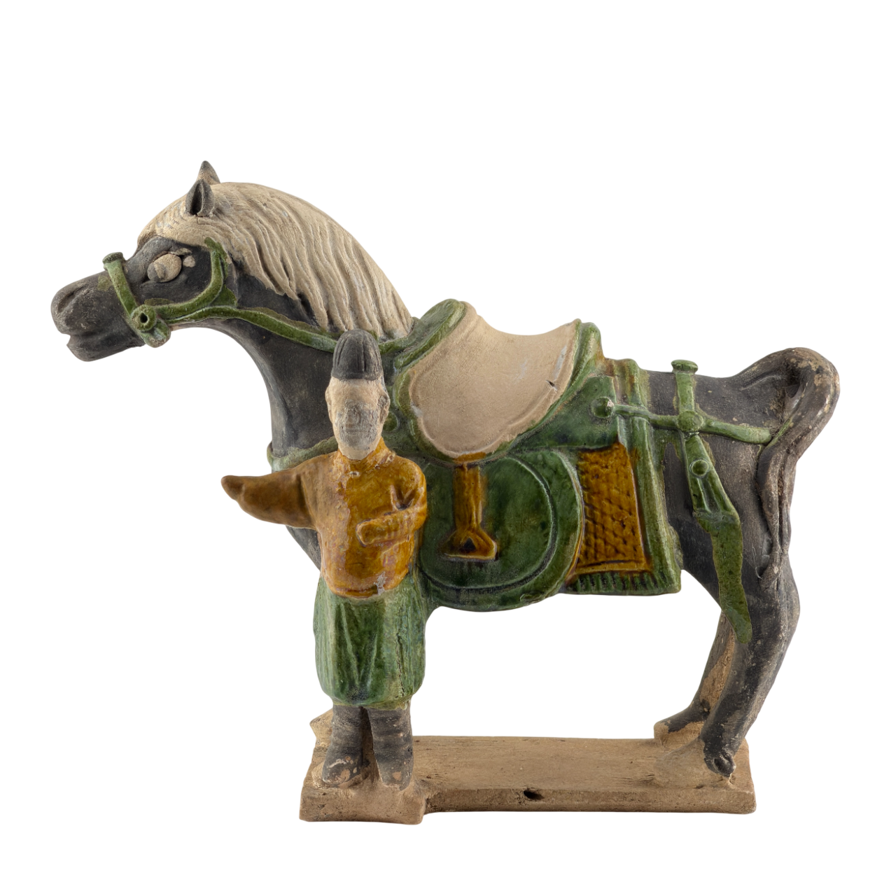Ming Period Green-Glazed Horse and Rider (15-16th Century)