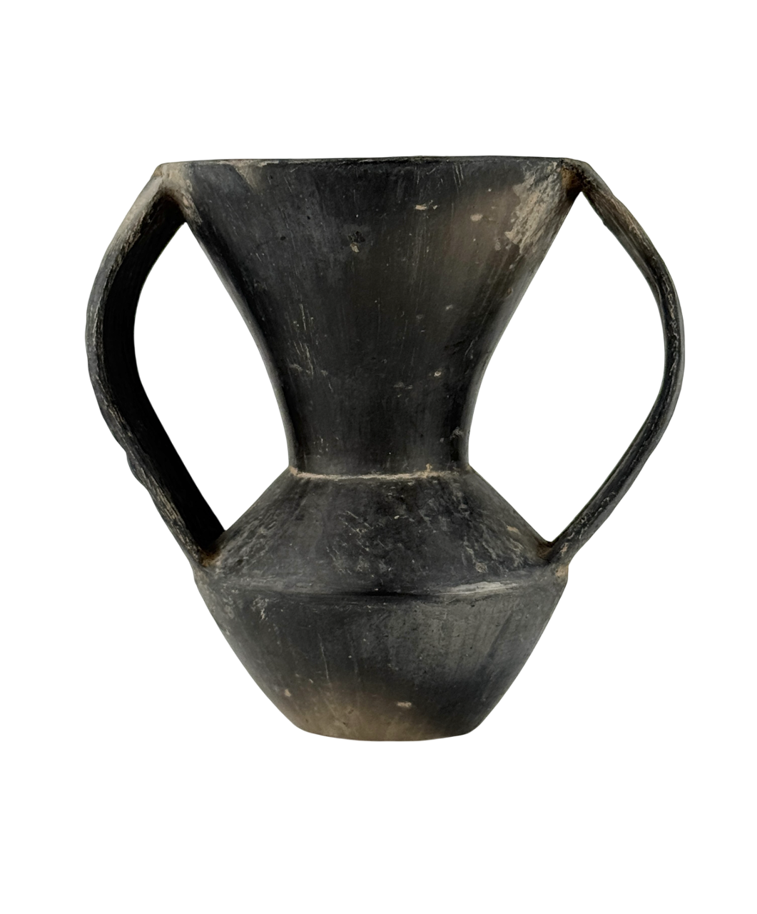 Double-handled Black Pottery Vessel