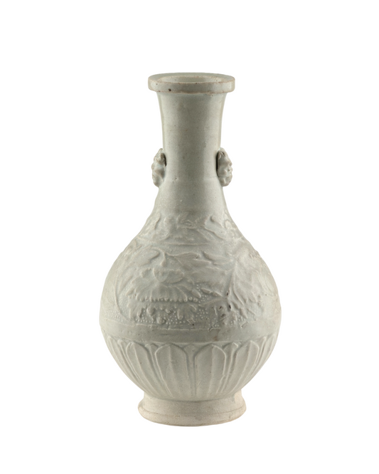 Carved White Ware 'Peony' vase, Yuan dynasty