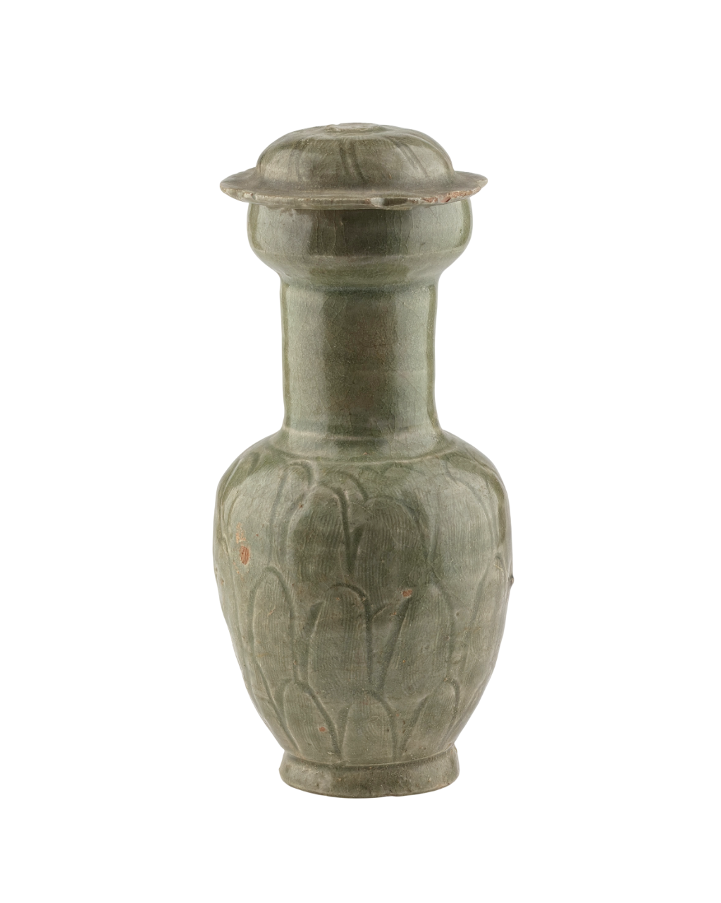 LONGQUAN CELADON 'LOTUS PETAL' JAR AND COVER, SUI-SONG DYNASTY