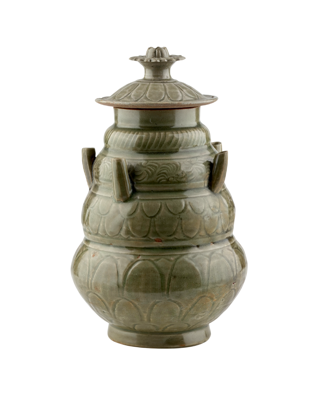 A Longquan Celadon Five-spouted Jar, Sui-Song Dynasty