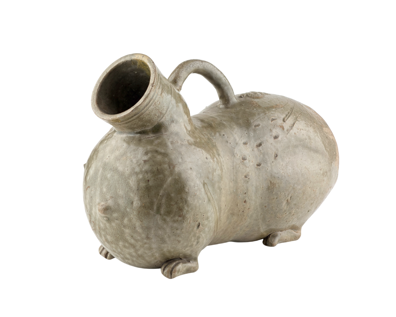 Rare Yue Celadon-Glazed Figural Vessel, Western Jin dynasty (265-420)