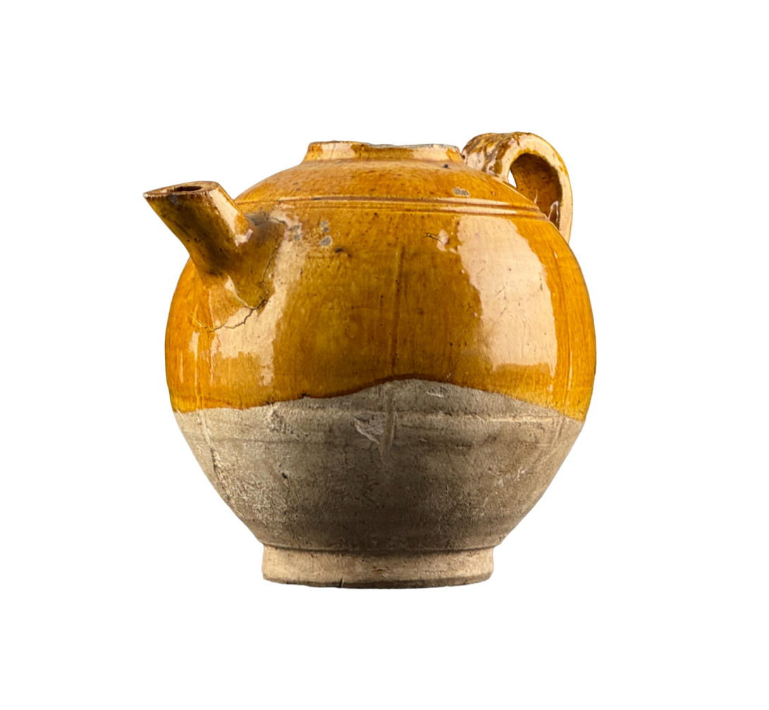 AMBER-GLAZED POTTERY EWER, TANG-LIAO DYNASTY (7-12TH CENTURY)