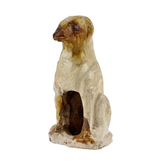 AMBER-GLAZED POTTERY FIGURE OF DOG, TANG-LIAO DYNASTY (7-12TH CENTURY)