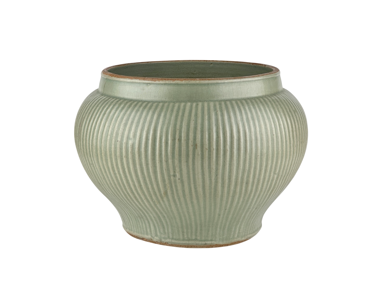 Rare Longquan Celadon 'Hundred Rib' Jar, Song Dynasty