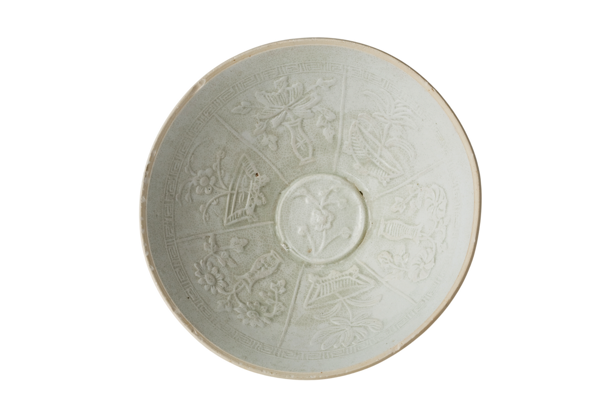 Bowl with Hexagonal Radial Floral Design, Song Dynasty